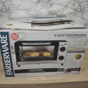 Farberware 4-Slice Toaster Oven – Stainless Steel – NEW Open Box